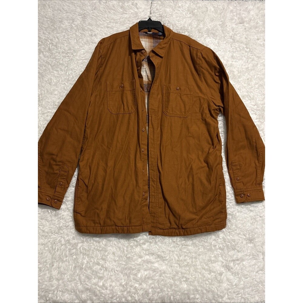 men's land's end flannel shirt 2xl tall brown Jacket SHACKET